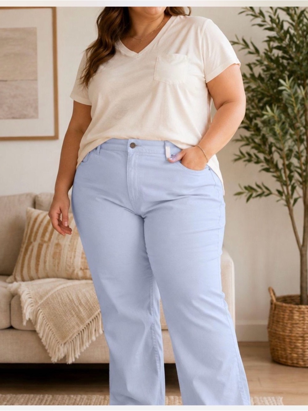 Gloria Vanderbilt Amanda Light Blue Women’s Jeans -High-Rise Stretch-22W NWT